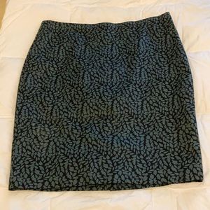 Loft green and black pencil skirt
